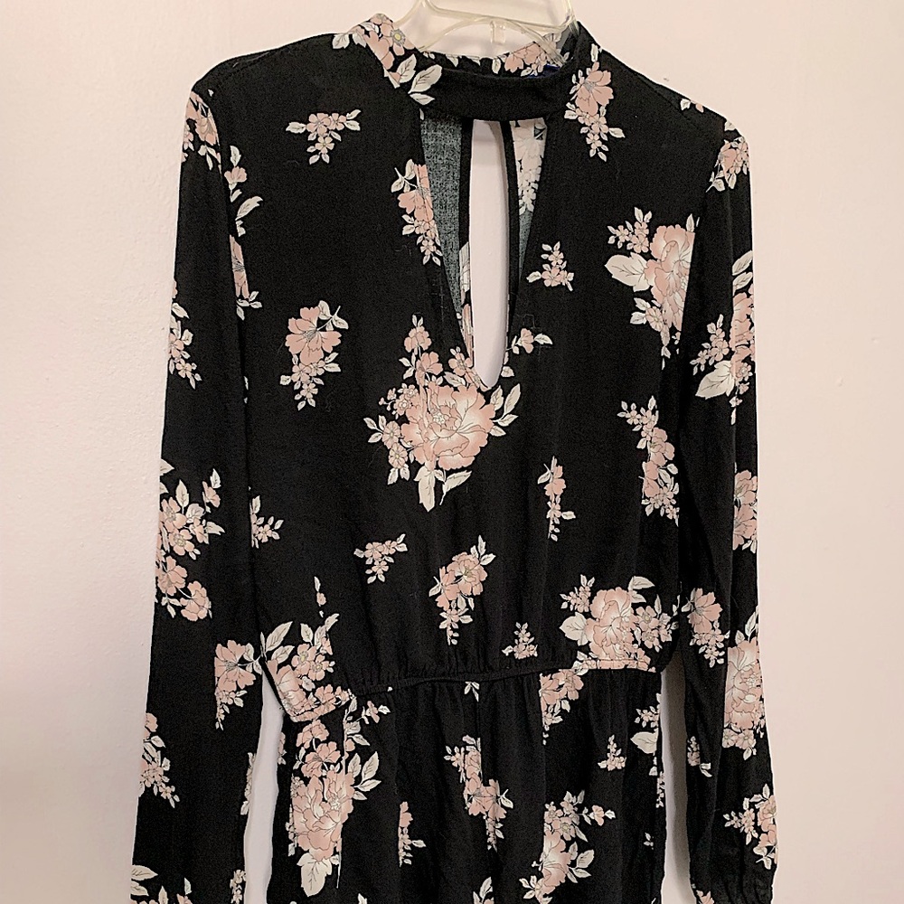 Black Floral Romper